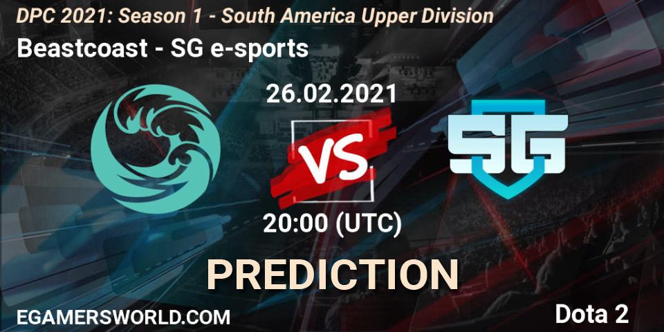 Beastcoast vs SG e-sports: Betting TIp, Match Prediction. 26.02.2021 at 20:02. Dota 2, DPC 2021: Season 1 - South America Upper Division