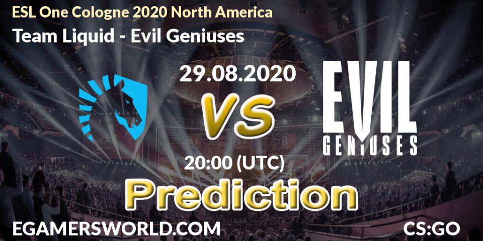 Team Liquid vs Evil Geniuses: Betting TIp, Match Prediction. 29.08.20. CS2 (CS:GO), ESL One Cologne 2020 North America