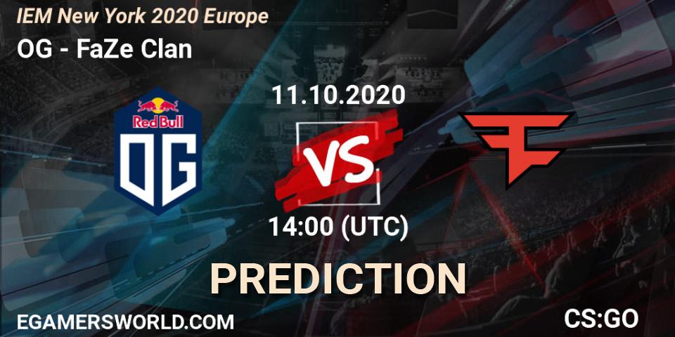OG vs FaZe Clan: Betting TIp, Match Prediction. 11.10.2020 at 14:00. Counter-Strike (CS2), IEM New York 2020 Europe