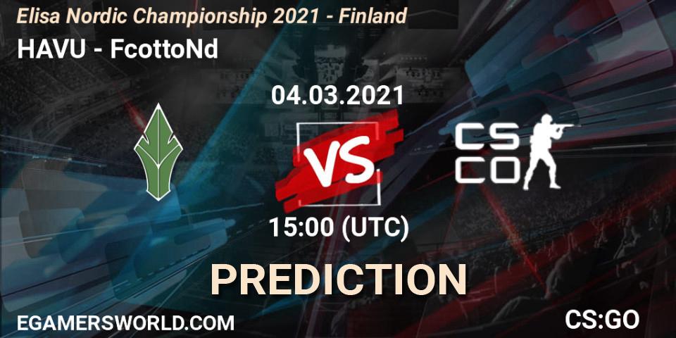 HAVU vs FcottoNd: Betting TIp, Match Prediction. 04.03.2021 at 15:00. Counter-Strike (CS2), Elisa Nordic Championship 2021 - Finland