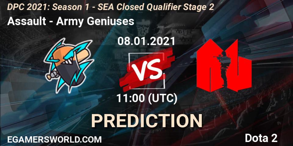 Assault vs Army Geniuses: Betting TIp, Match Prediction. 08.01.21. Dota 2, DPC 2021: Season 1 - SEA Closed Qualifier Stage 2