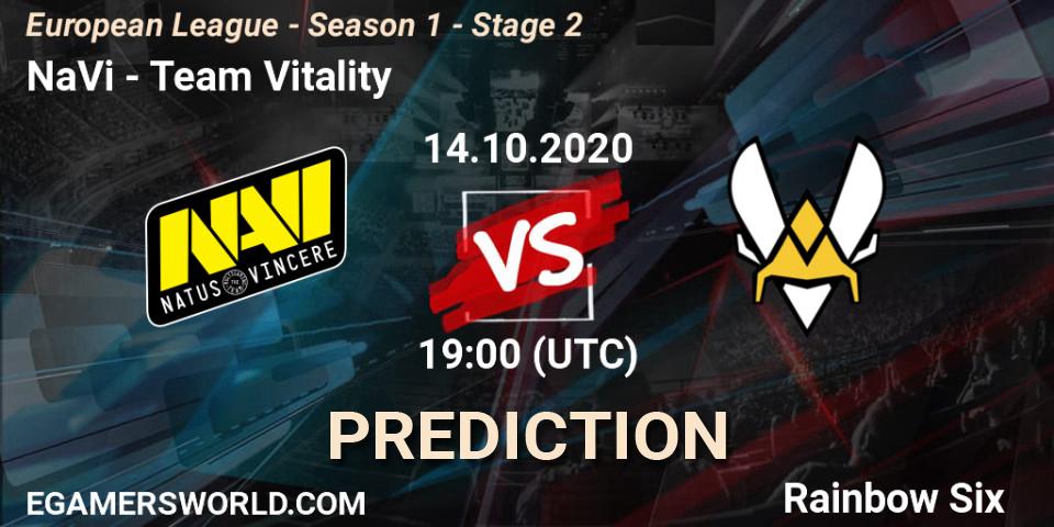 NaVi vs Team Vitality: Betting TIp, Match Prediction. 14.10.20. Rainbow Six, European League - Season 1 - Stage 2