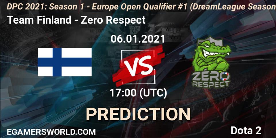 Team Finland vs Zero Respect: Betting TIp, Match Prediction. 06.01.21. Dota 2, DPC 2021: Season 1 - Europe Open Qualifier #1 (DreamLeague Season 14)