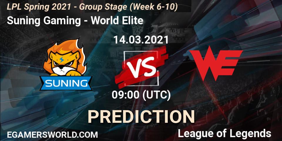 Suning Gaming vs World Elite: Betting TIp, Match Prediction. 14.03.21. LoL, LPL Spring 2021 - Group Stage (Week 6-10)