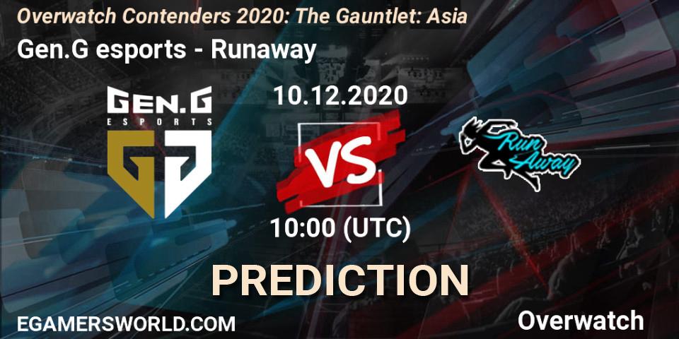 Gen.G esports vs Runaway: Betting TIp, Match Prediction. 10.12.20. Overwatch, Overwatch Contenders 2020: The Gauntlet: Asia