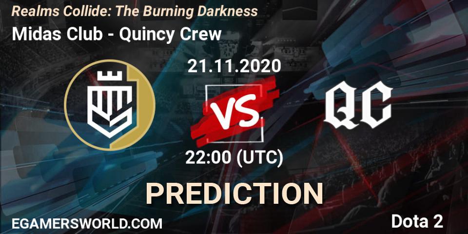 Midas Club vs Quincy Crew: Betting TIp, Match Prediction. 21.11.20. Dota 2, Realms Collide: The Burning Darkness