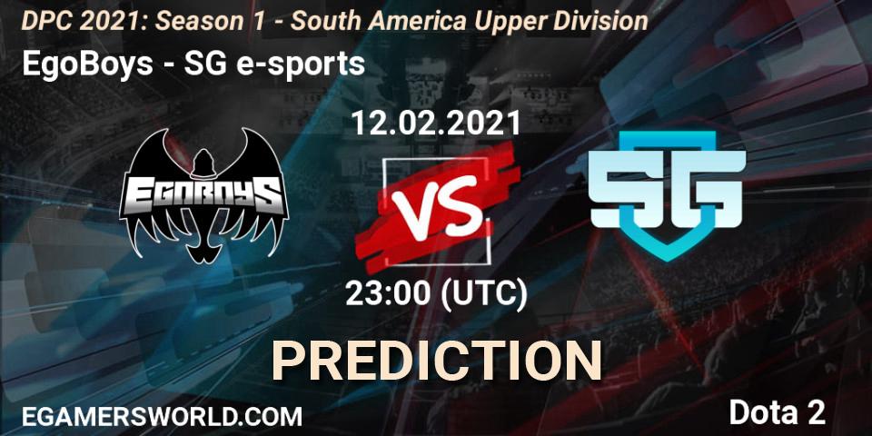 EgoBoys vs SG e-sports: Betting TIp, Match Prediction. 12.02.21. Dota 2, DPC 2021: Season 1 - South America Upper Division
