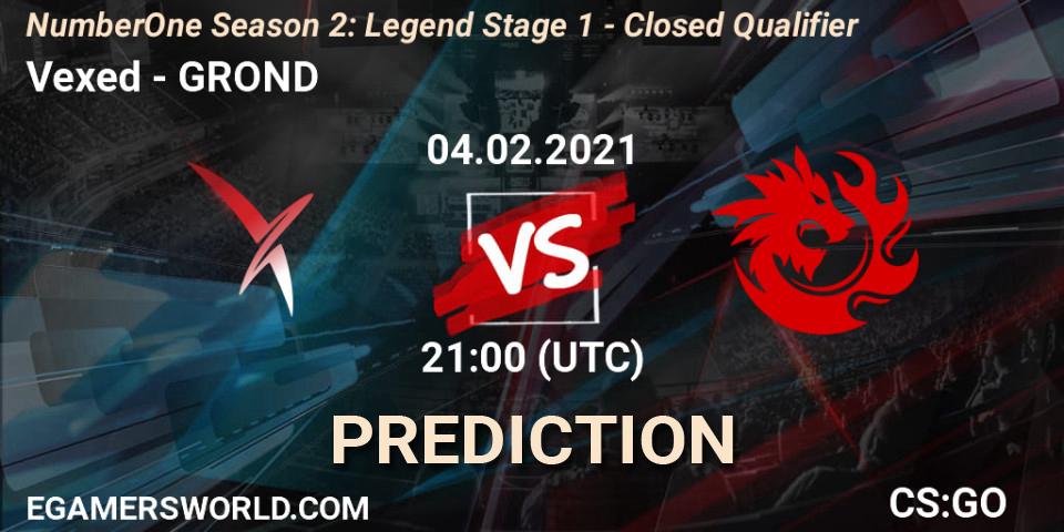Vexed vs GROND: Betting TIp, Match Prediction. 04.02.21. CS2 (CS:GO), NumberOne Season 2: Legend Stage 1 - Closed Qualifier