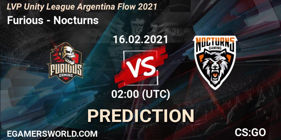 Furious vs Nocturns: Betting TIp, Match Prediction. 16.02.21. CS2 (CS:GO), LVP Unity League Argentina Apertura 2021