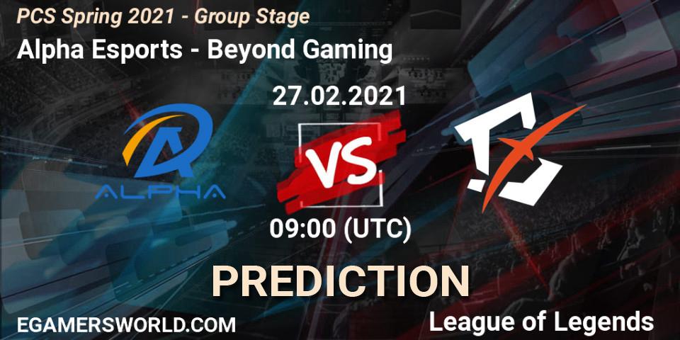 Alpha Esports vs Beyond Gaming: Betting TIp, Match Prediction. 27.02.21. LoL, PCS Spring 2021 - Group Stage