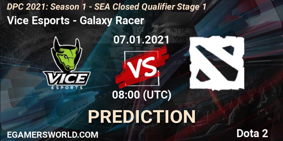 Vice Esports vs Galaxy Racer: Betting TIp, Match Prediction. 07.01.2021 at 07:31. Dota 2, DPC 2021: Season 1 - SEA Closed Qualifier Stage 1