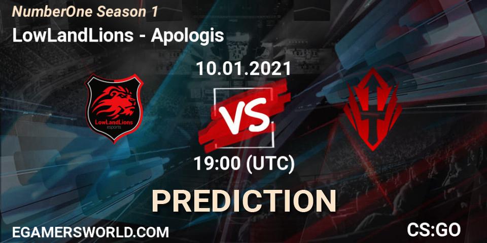 LowLandLions vs Apologis: Betting TIp, Match Prediction. 10.01.2021 at 19:00. Counter-Strike (CS2), NumberOne Season 1