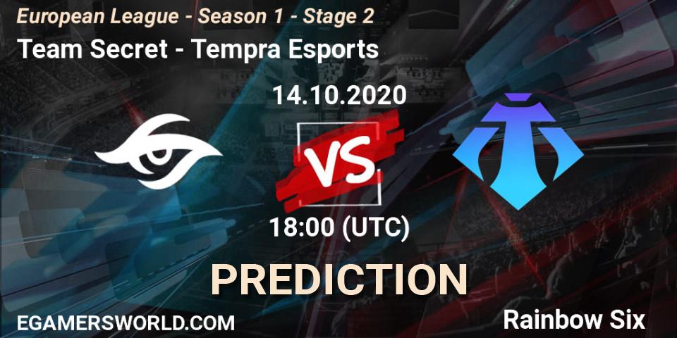 Team Secret vs Tempra Esports: Betting TIp, Match Prediction. 14.10.20. Rainbow Six, European League - Season 1 - Stage 2