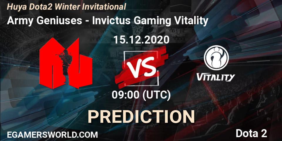 Army Geniuses vs Invictus Gaming Vitality: Betting TIp, Match Prediction. 15.12.20. Dota 2, Huya Dota2 Winter Invitational