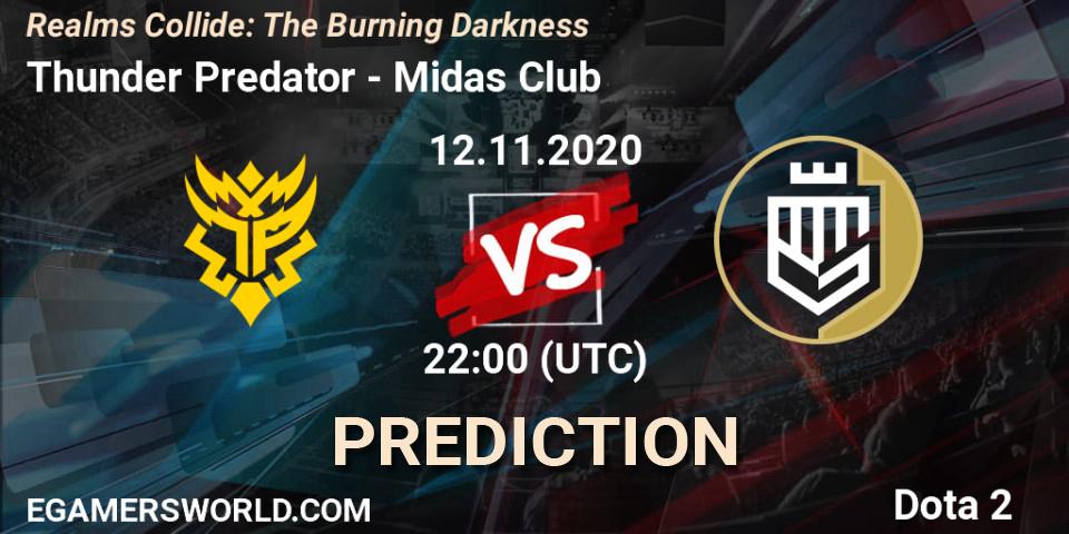 Thunder Predator vs Midas Club: Betting TIp, Match Prediction. 12.11.20. Dota 2, Realms Collide: The Burning Darkness