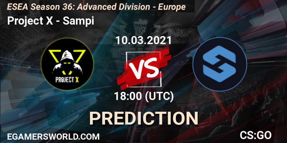 Project X vs Sampi: Betting TIp, Match Prediction. 10.03.21. CS2 (CS:GO), ESEA Season 36: Europe - Advanced Division