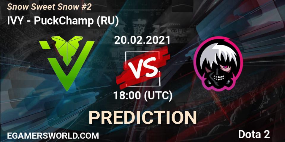 IVY vs PuckChamp (RU): Betting TIp, Match Prediction. 20.02.2021 at 18:00. Dota 2, Snow Sweet Snow #2