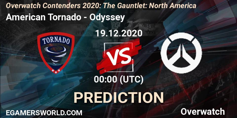 American Tornado vs Odyssey: Betting TIp, Match Prediction. 19.12.2020 at 00:15. Overwatch, Overwatch Contenders 2020: The Gauntlet: North America
