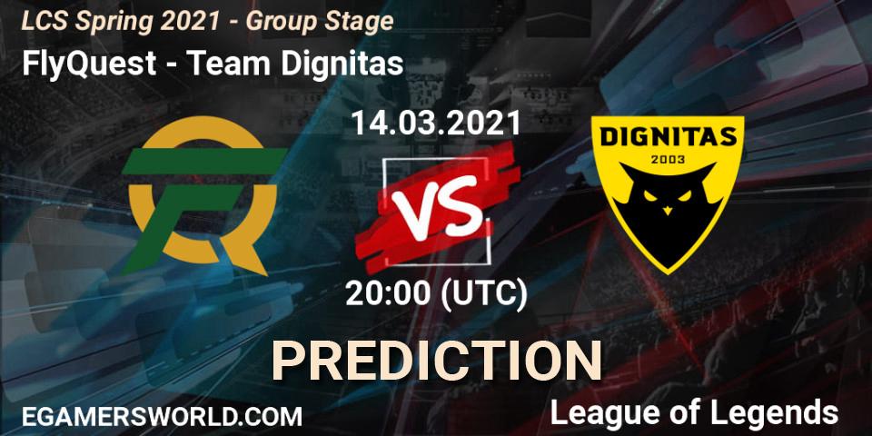 FlyQuest vs Team Dignitas: Betting TIp, Match Prediction. 14.03.2021 at 20:00. LoL, LCS Spring 2021 - Group Stage