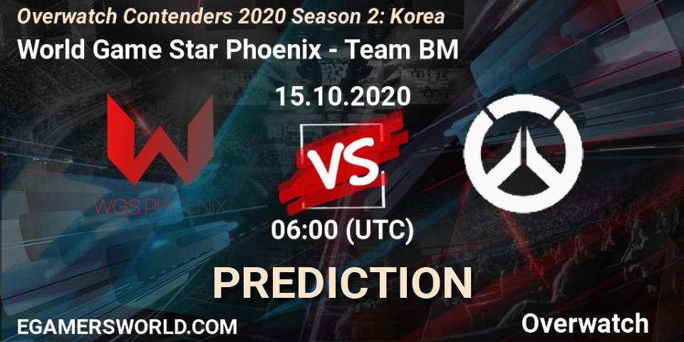 World Game Star Phoenix vs Team BM: Betting TIp, Match Prediction. 16.10.20. Overwatch, Overwatch Contenders 2020 Season 2: Korea