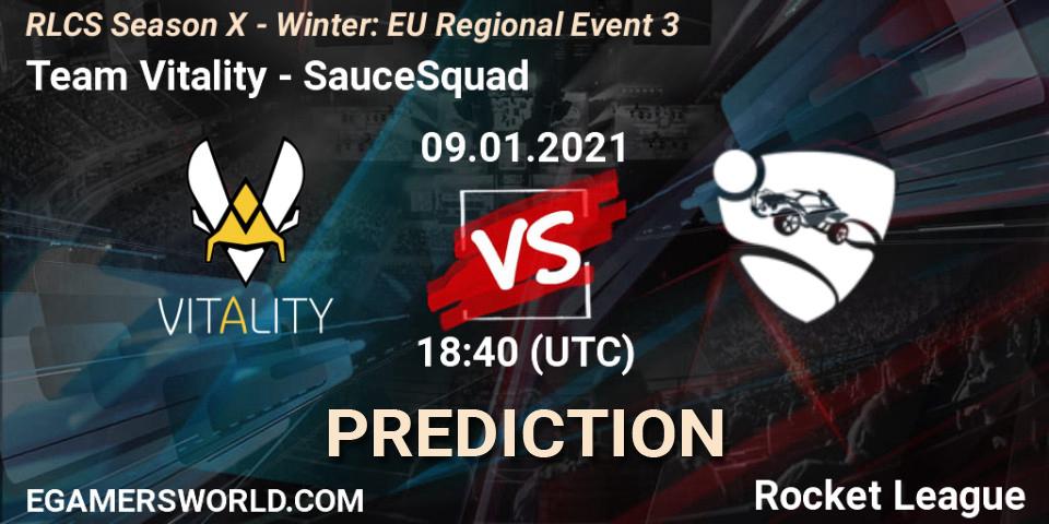 Team Vitality vs SauceSquad: Betting TIp, Match Prediction. 09.01.21. Rocket League, RLCS Season X - Winter: EU Regional Event 3