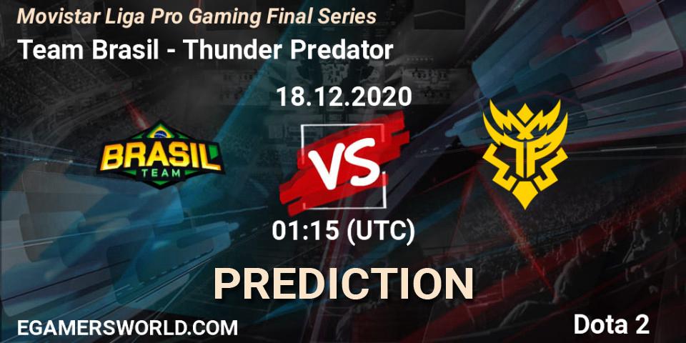 Team Brasil vs Thunder Predator: Betting TIp, Match Prediction. 18.12.20. Dota 2, Movistar Liga Pro Gaming Final Series