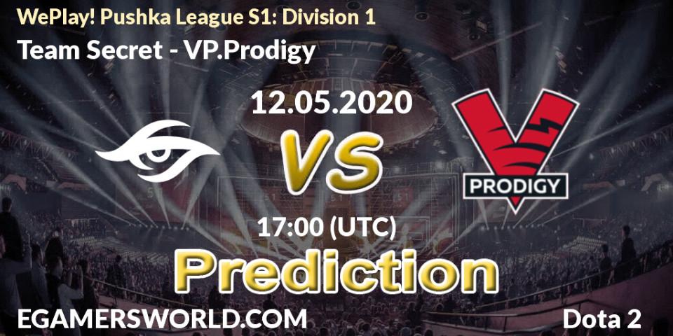 Team Secret vs VP.Prodigy: Betting TIp, Match Prediction. 12.05.2020 at 16:44. Dota 2, WePlay! Pushka League S1: Division 1