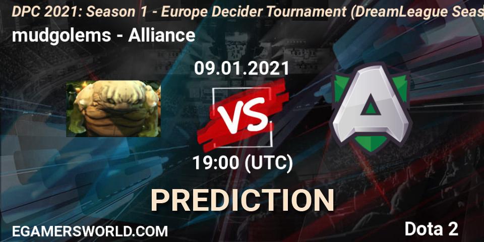 mudgolems vs Alliance: Betting TIp, Match Prediction. 09.01.21. Dota 2, DPC 2021: Season 1 - Europe Decider Tournament (DreamLeague Season 14)