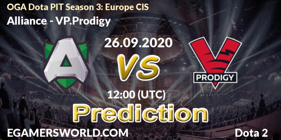Alliance vs VP.Prodigy: Betting TIp, Match Prediction. 26.09.2020 at 12:00. Dota 2, OGA Dota PIT Season 3: Europe CIS