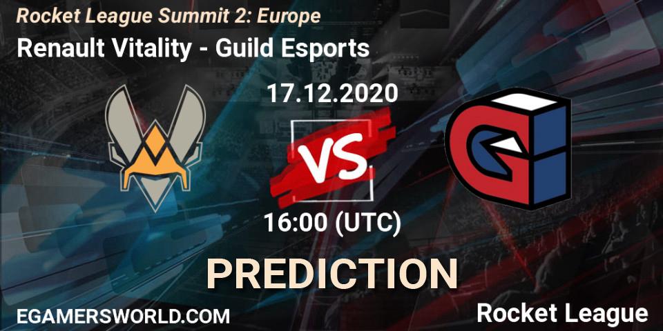 Renault Vitality vs Guild Esports: Betting TIp, Match Prediction. 17.12.2020 at 16:00. Rocket League, Rocket League Summit 2: Europe