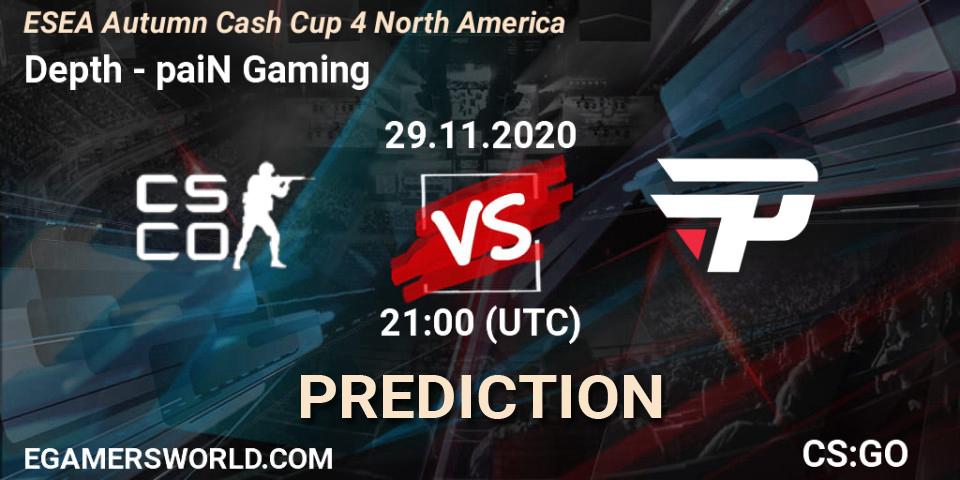 Depth vs paiN Gaming: Betting TIp, Match Prediction. 29.11.2020 at 21:00. Counter-Strike (CS2), ESEA Autumn Cash Cup 4 North America