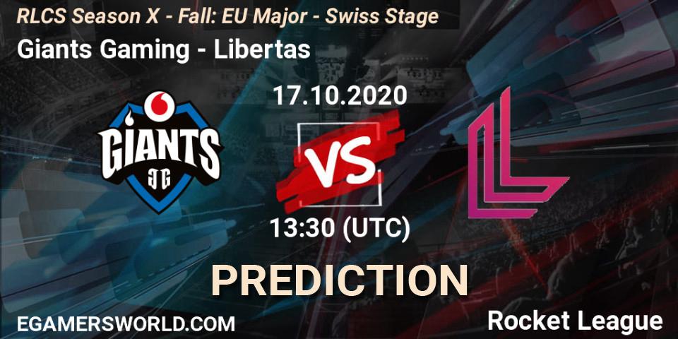 Giants Gaming vs Libertas: Betting TIp, Match Prediction. 17.10.2020 at 13:30. Rocket League, RLCS Season X - Fall: EU Major - Swiss Stage
