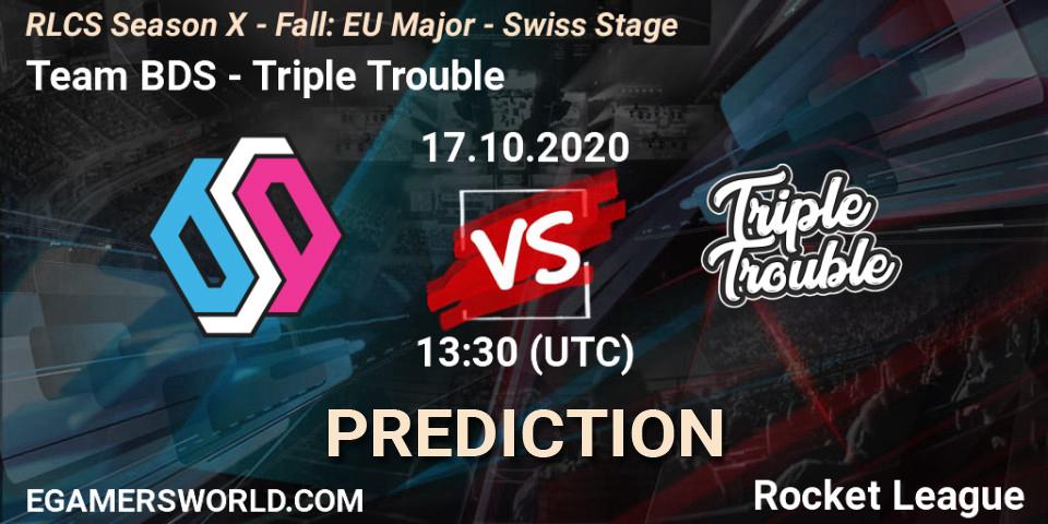 Team BDS vs Triple Trouble: Betting TIp, Match Prediction. 17.10.20. Rocket League, RLCS Season X - Fall: EU Major - Swiss Stage