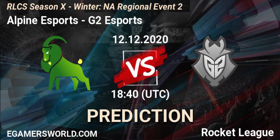Alpine Esports vs G2 Esports: Betting TIp, Match Prediction. 12.12.2020 at 18:40. Rocket League, RLCS Season X - Winter: NA Regional Event 2