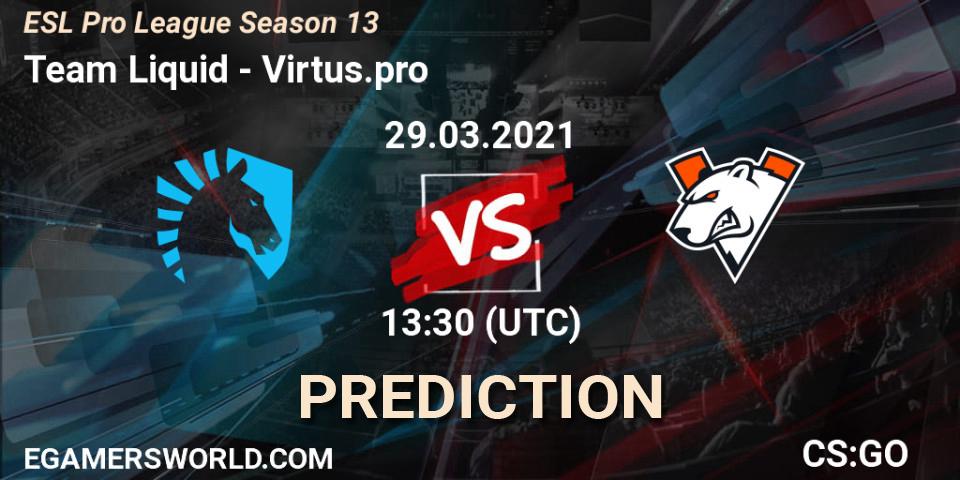 Team Liquid vs Virtus.pro: Betting TIp, Match Prediction. 29.03.21. CS2 (CS:GO), ESL Pro League Season 13
