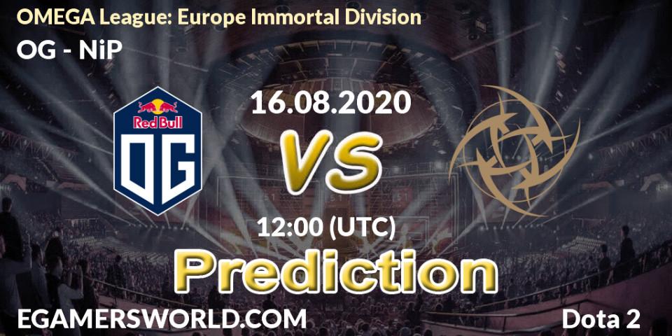 OG vs NiP: Betting TIp, Match Prediction. 16.08.20. Dota 2, OMEGA League: Europe Immortal Division