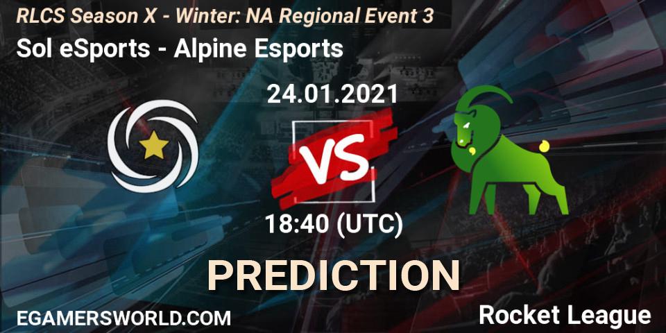 Sol eSports vs Alpine Esports: Betting TIp, Match Prediction. 24.01.21. Rocket League, RLCS Season X - Winter: NA Regional Event 3