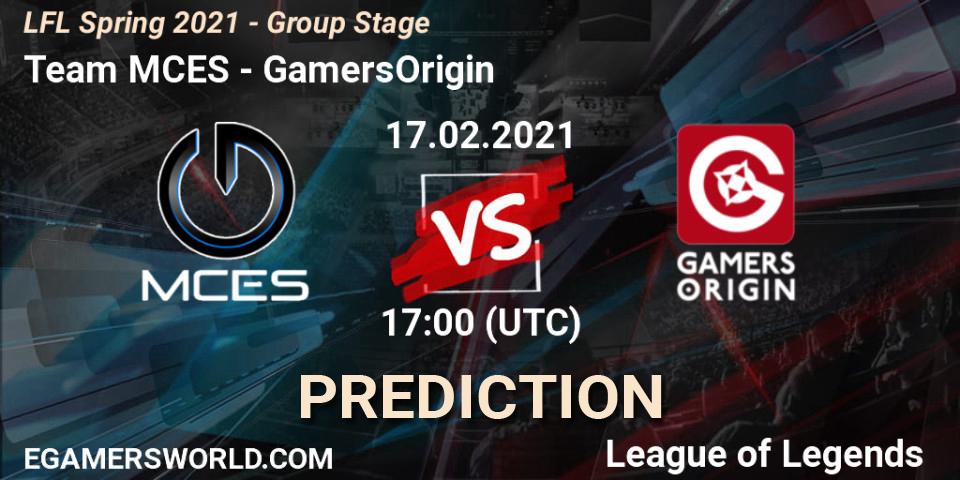 Team MCES vs GamersOrigin: Betting TIp, Match Prediction. 17.02.21. LoL, LFL Spring 2021 - Group Stage