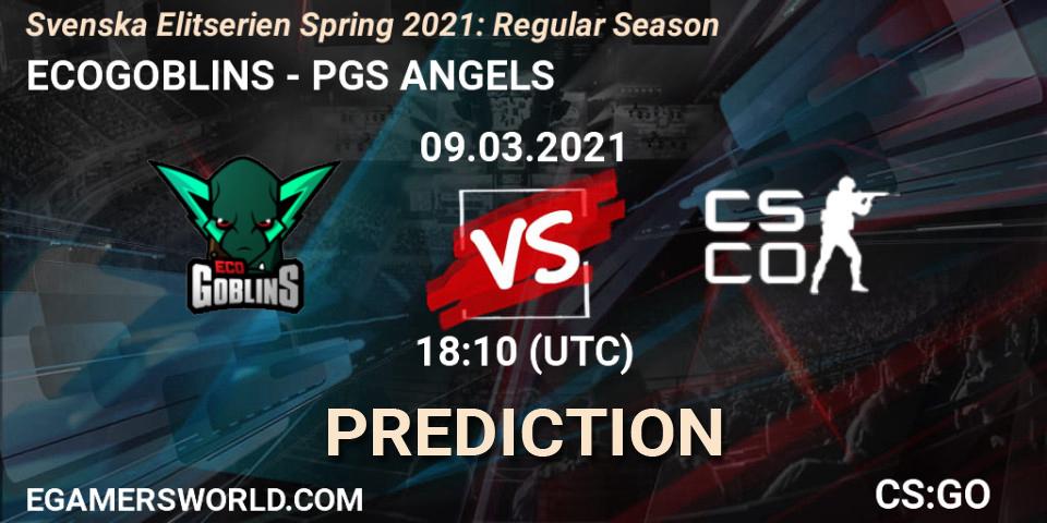 ECOGOBLINS vs PGS ANGELS: Betting TIp, Match Prediction. 09.03.2021 at 18:10. Counter-Strike (CS2), Svenska Elitserien Spring 2021: Regular Season