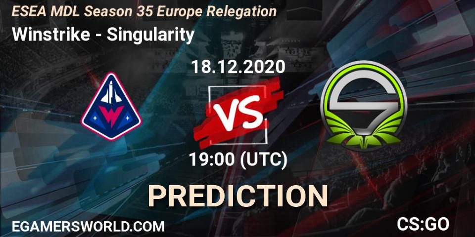 Winstrike vs Singularity: Betting TIp, Match Prediction. 18.12.20. CS2 (CS:GO), ESEA MDL Season 35 Europe Relegation