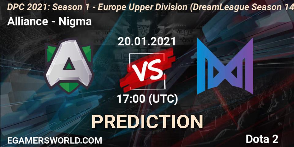 Alliance vs Nigma: Betting TIp, Match Prediction. 20.01.2021 at 16:55. Dota 2, DPC 2021: Season 1 - Europe Upper Division (DreamLeague Season 14)