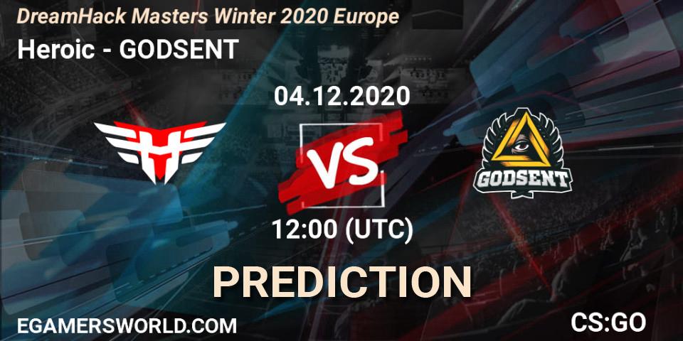 Heroic vs GODSENT: Betting TIp, Match Prediction. 04.12.20. CS2 (CS:GO), DreamHack Masters Winter 2020 Europe