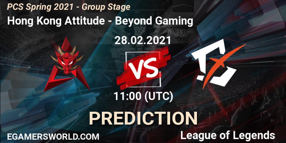 Hong Kong Attitude vs Beyond Gaming: Betting TIp, Match Prediction. 28.02.2021 at 10:55. LoL, PCS Spring 2021 - Group Stage