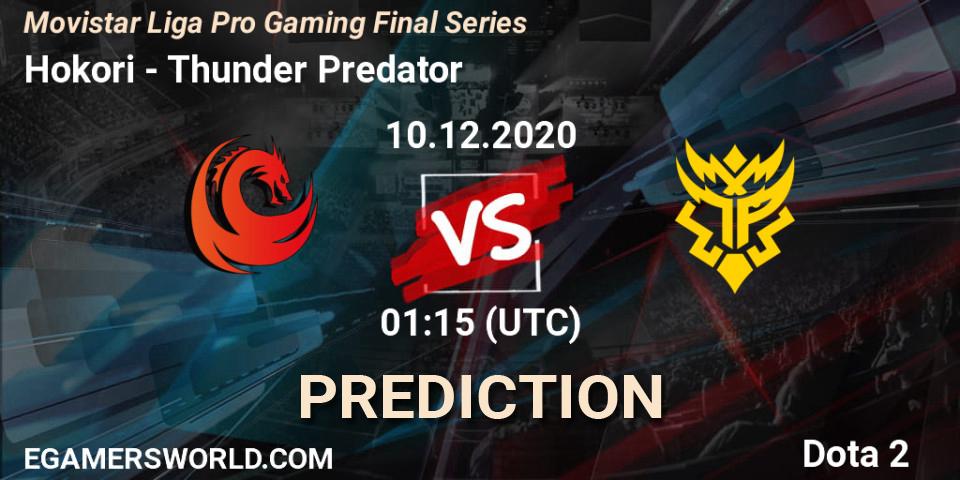Hokori vs Thunder Predator: Betting TIp, Match Prediction. 10.12.20. Dota 2, Movistar Liga Pro Gaming Final Series