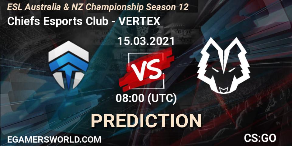Chiefs Esports Club vs VERTEX: Betting TIp, Match Prediction. 15.03.21. CS2 (CS:GO), ESL Australia & NZ Championship Season 12