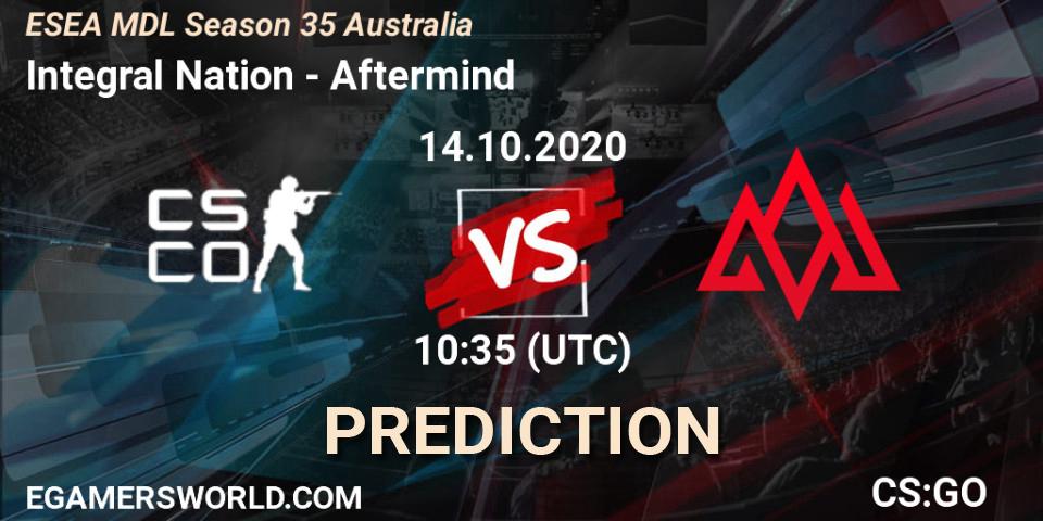 Integral Nation vs Aftermind: Betting TIp, Match Prediction. 14.10.2020 at 10:35. Counter-Strike (CS2), ESEA MDL Season 35 Australia