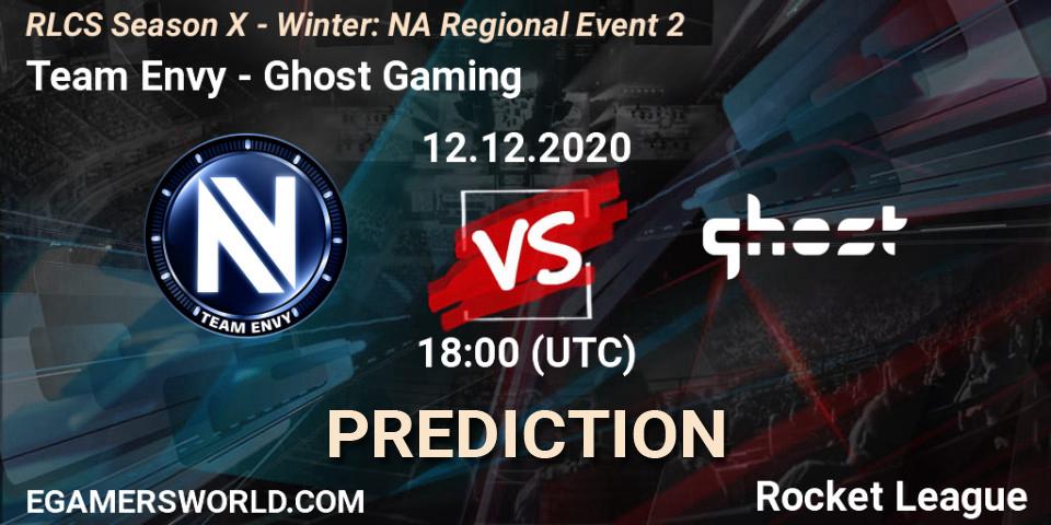 Team Envy vs Ghost Gaming: Betting TIp, Match Prediction. 12.12.2020 at 18:00. Rocket League, RLCS Season X - Winter: NA Regional Event 2