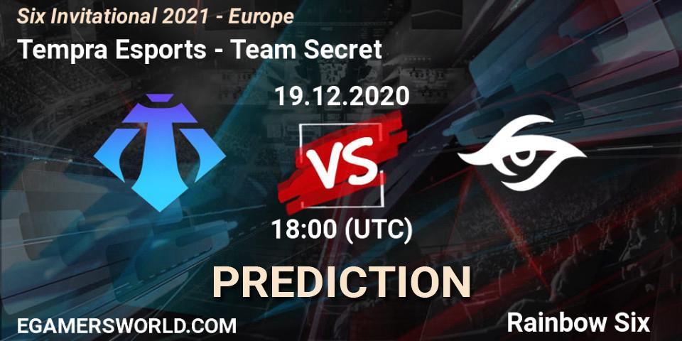 Tempra Esports vs Team Secret: Betting TIp, Match Prediction. 19.12.20. Rainbow Six, Six Invitational 2021 - Europe