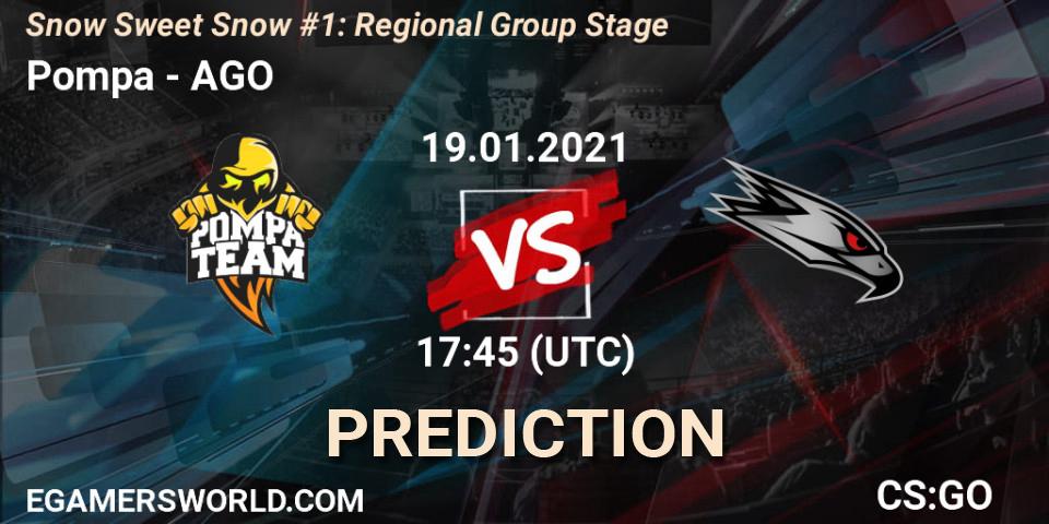 Pompa vs AGO: Betting TIp, Match Prediction. 19.01.21. CS2 (CS:GO), Snow Sweet Snow #1: Regional Group Stage