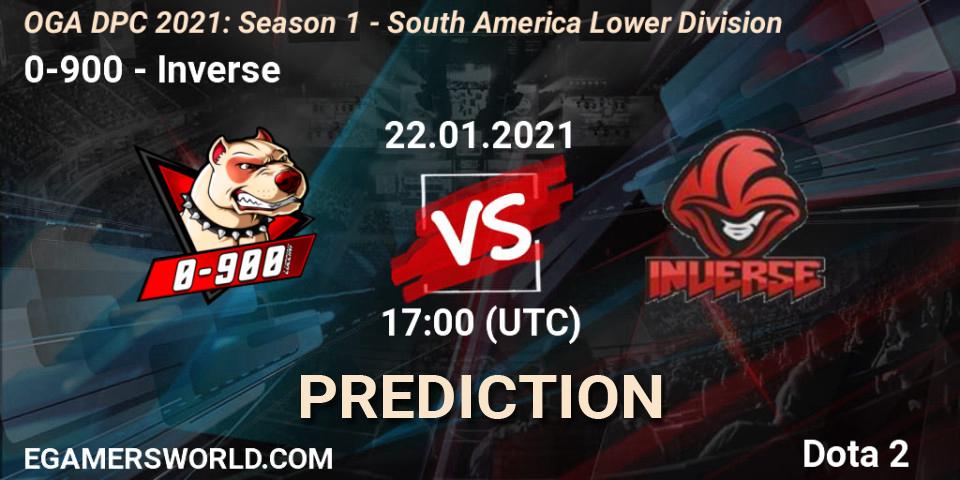 0-900 vs Inverse: Betting TIp, Match Prediction. 22.01.21. Dota 2, OGA DPC 2021: Season 1 - South America Lower Division